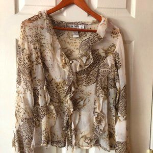 Beautiful women's ruffled neck blouse